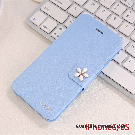 Etui iPhone 6/6s Beskyttelse Pulver Rød, Cover iPhone 6/6s Læder Dyb Farve Anti-fald