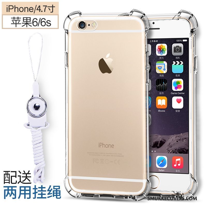 Etui iPhone 6/6s Blød Gennemsigtig Anti-fald, Cover iPhone 6/6s Silikone Trend Telefon