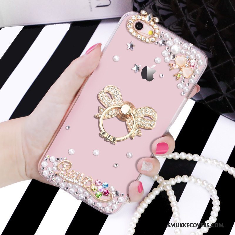 Etui iPhone 6/6s Blød Lyserød Telefon, Cover iPhone 6/6s Strass Gennemsigtig