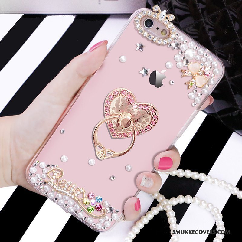 Etui iPhone 6/6s Blød Lyserød Telefon, Cover iPhone 6/6s Strass Gennemsigtig