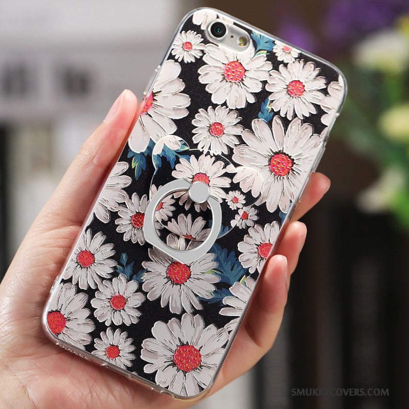 Etui iPhone 6/6s Blød Net Red Hængende Ornamenter, Cover iPhone 6/6s Blomster Gennemsigtig Lyserød