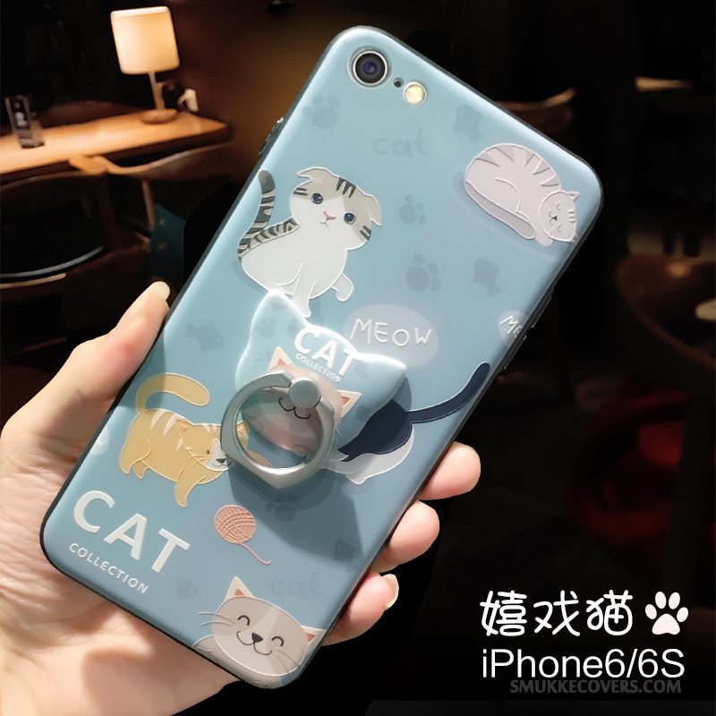 Etui iPhone 6/6s Cartoon Blå Af Personlighed, Cover iPhone 6/6s Kreativ Telefonlille Sektion