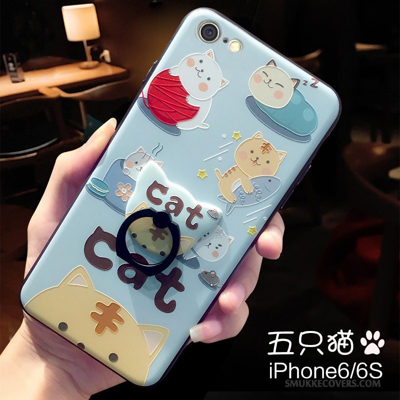 Etui iPhone 6/6s Cartoon Blå Af Personlighed, Cover iPhone 6/6s Kreativ Telefonlille Sektion