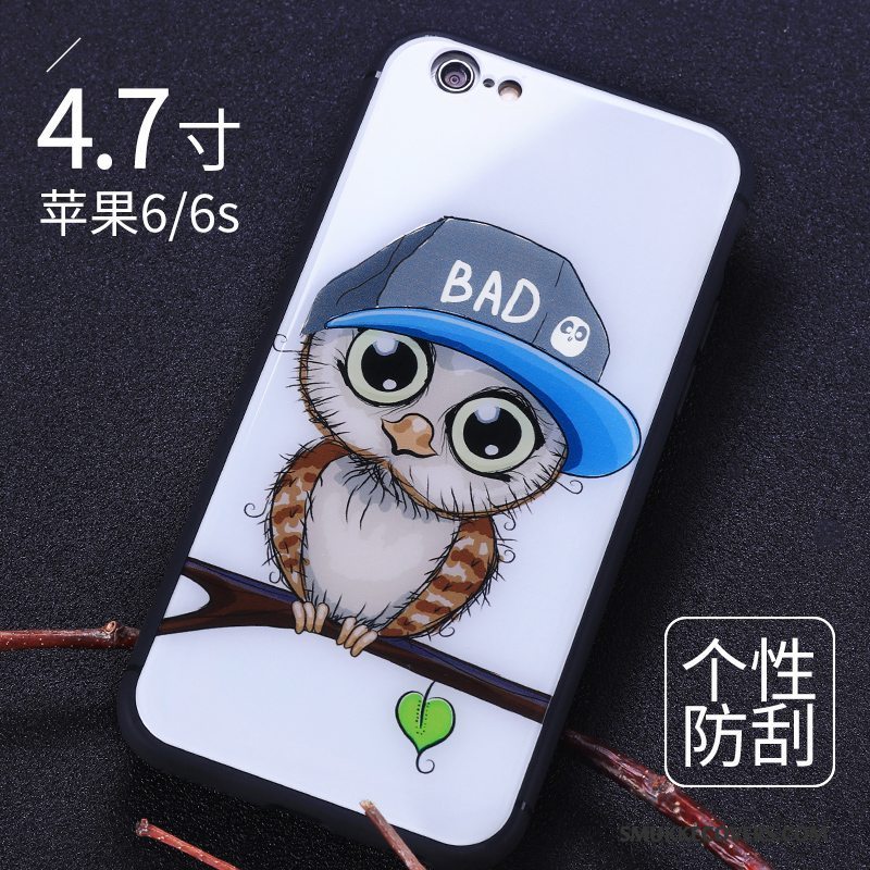 Etui iPhone 6/6s Cartoon Hård Glas, Cover iPhone 6/6s Kreativ Rød Anti-fald