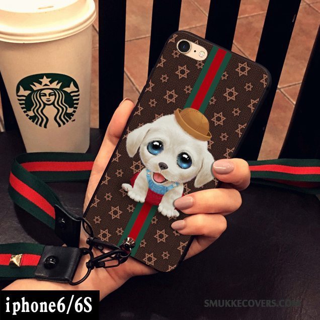 Etui iPhone 6/6s Cartoon Kat Trendy, Cover iPhone 6/6s Silikone Hængende Ornamenter Gul