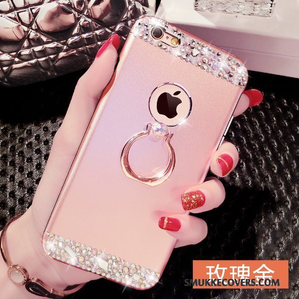 Etui iPhone 6/6s Luksus Anti-fald Lyserød, Cover iPhone 6/6s Strass Ring Telefon