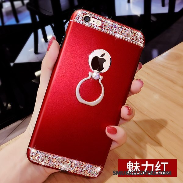 Etui iPhone 6/6s Luksus Anti-fald Lyserød, Cover iPhone 6/6s Strass Ring Telefon