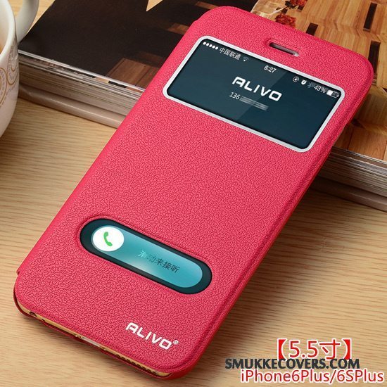 Etui iPhone 6/6s Plus Beskyttelse Telefonguld, Cover iPhone 6/6s Plus Læder