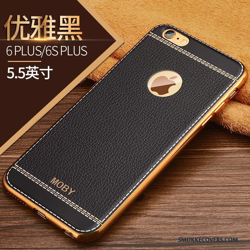 Etui iPhone 6/6s Plus Blød Guld Ramme, Cover iPhone 6/6s Plus Silikone Telefontynd