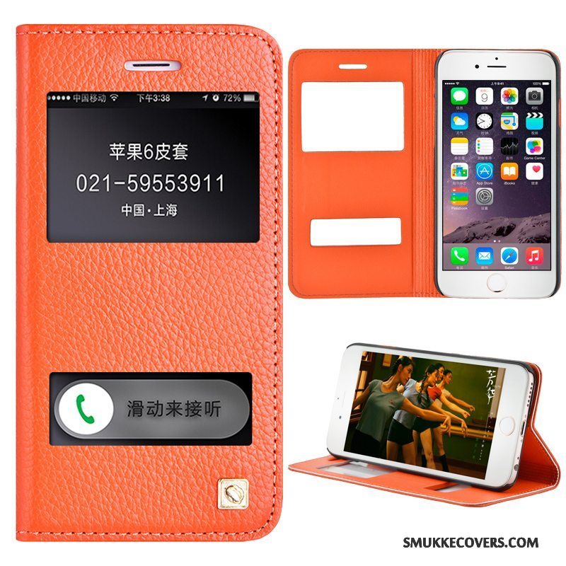 Etui iPhone 6/6s Plus Folio Telefonorange, Cover iPhone 6/6s Plus Læder