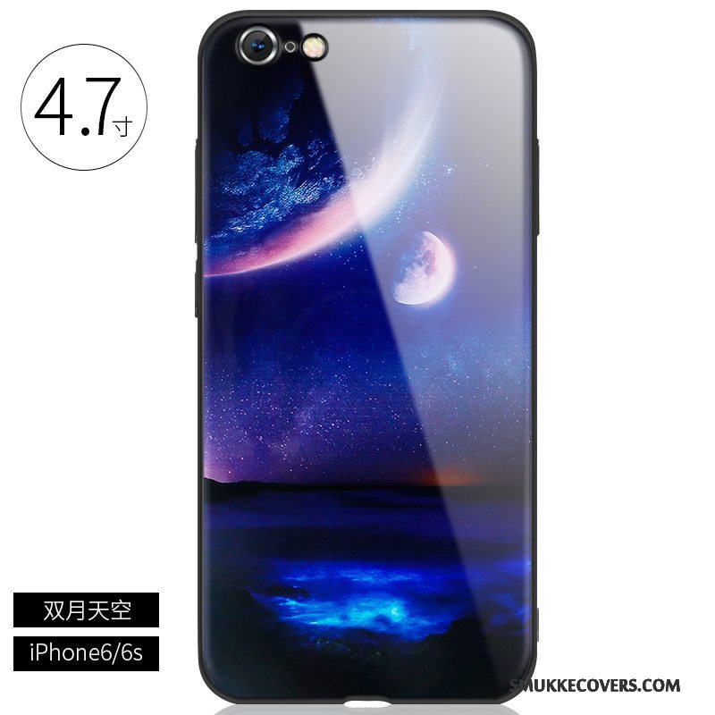 Etui iPhone 6/6s Plus Kreativ Sort Telefon, Cover iPhone 6/6s Plus Tasker Glas Trendy