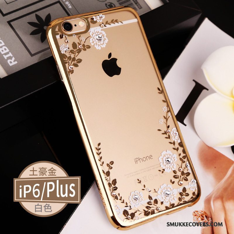 Etui iPhone 6/6s Plus Luksus Elegante Gennemsigtig, Cover iPhone 6/6s Plus Tasker Telefonlyserød