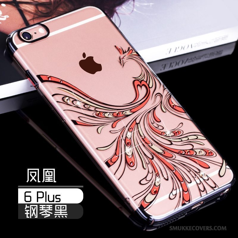 Etui iPhone 6/6s Plus Luksus Elegante Gennemsigtig, Cover iPhone 6/6s Plus Tasker Telefonlyserød