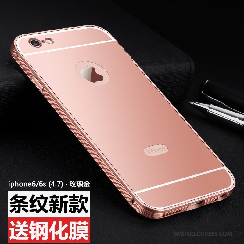 Etui iPhone 6/6s Plus Metal Anti-fald Guld, Cover iPhone 6/6s Plus Beskyttelse Ny Ramme
