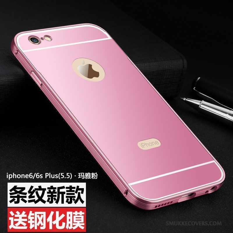Etui iPhone 6/6s Plus Metal Anti-fald Guld, Cover iPhone 6/6s Plus Beskyttelse Ny Ramme