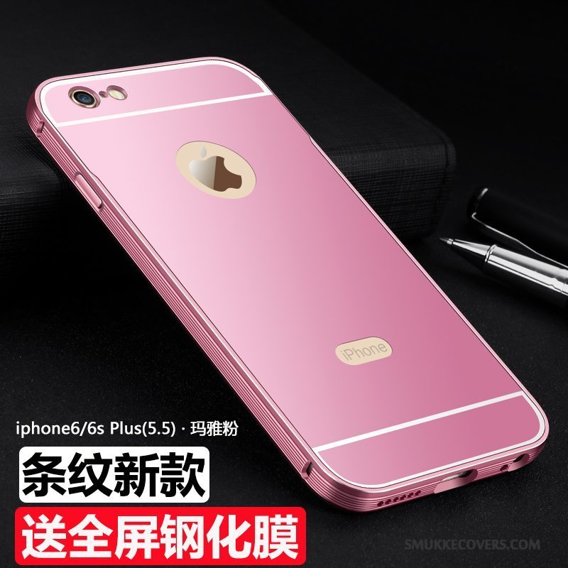 Etui iPhone 6/6s Plus Metal Anti-fald Guld, Cover iPhone 6/6s Plus Beskyttelse Ny Ramme