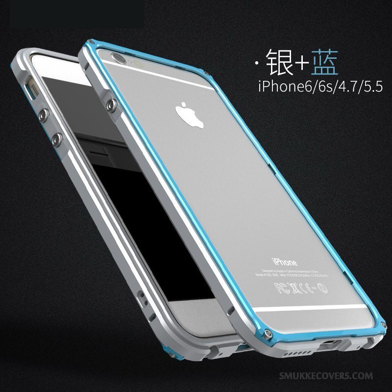 Etui iPhone 6/6s Plus Metal Ramme Bagdæksel, Cover iPhone 6/6s Plus Tasker Anti-fald Telefon