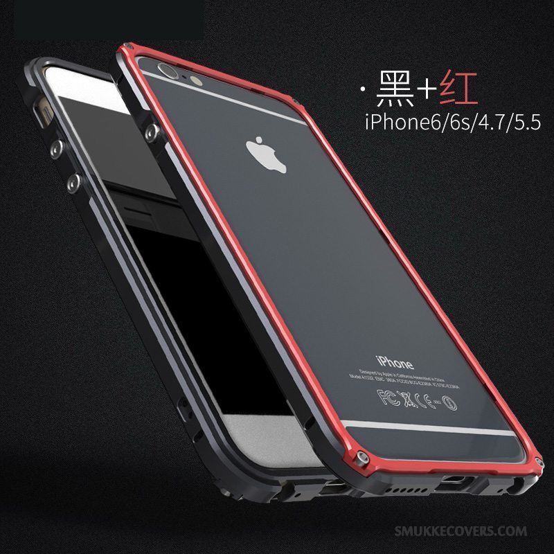 Etui iPhone 6/6s Plus Metal Ramme Bagdæksel, Cover iPhone 6/6s Plus Tasker Anti-fald Telefon