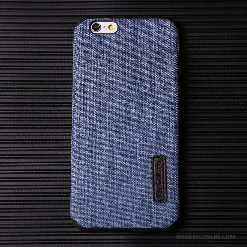 Etui iPhone 6/6s Plus Silikone Business Nubuck, Cover iPhone 6/6s Plus Tasker Anti-fald Blå