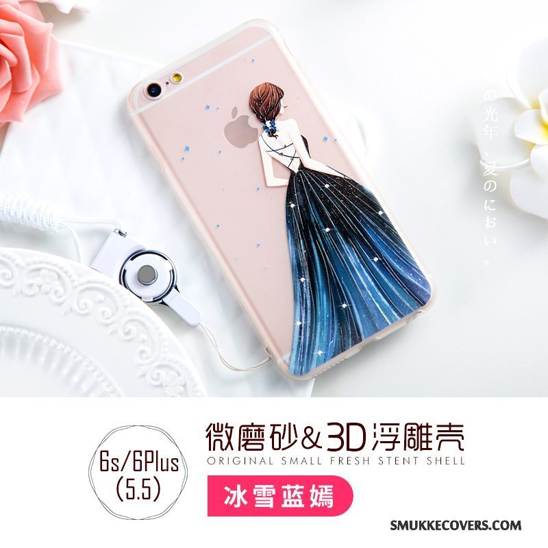 Etui iPhone 6/6s Plus Silikone Gennemsigtig Telefon, Cover iPhone 6/6s Plus Hængende Ornamenter Anti-fald