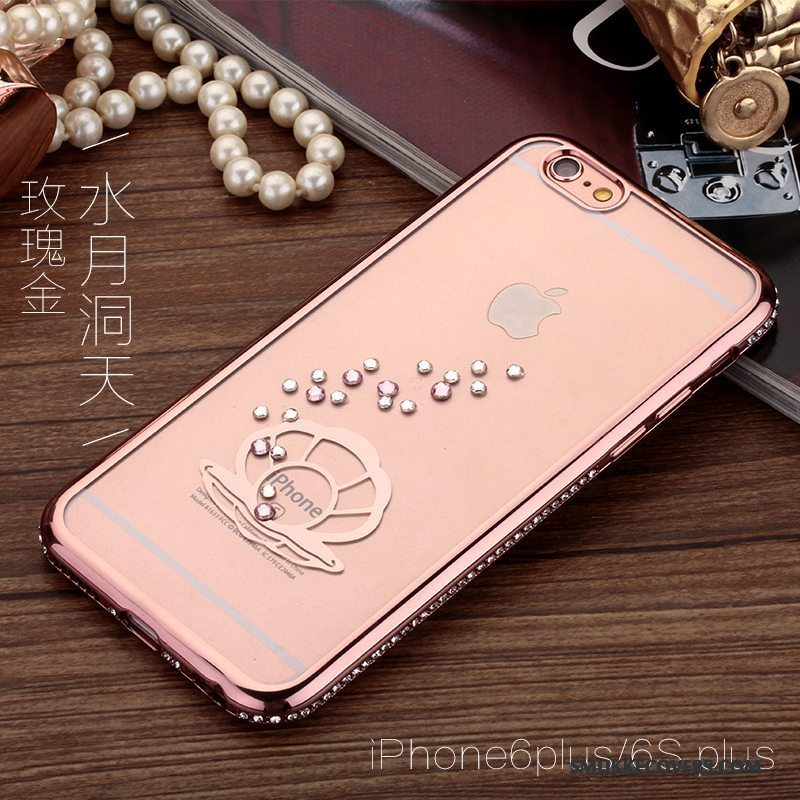 Etui iPhone 6/6s Plus Strass Telefonhængende Ornamenter, Cover iPhone 6/6s Plus Lyserød Guld