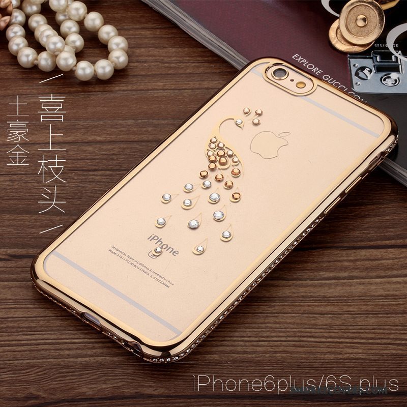Etui iPhone 6/6s Plus Strass Telefonhængende Ornamenter, Cover iPhone 6/6s Plus Lyserød Guld