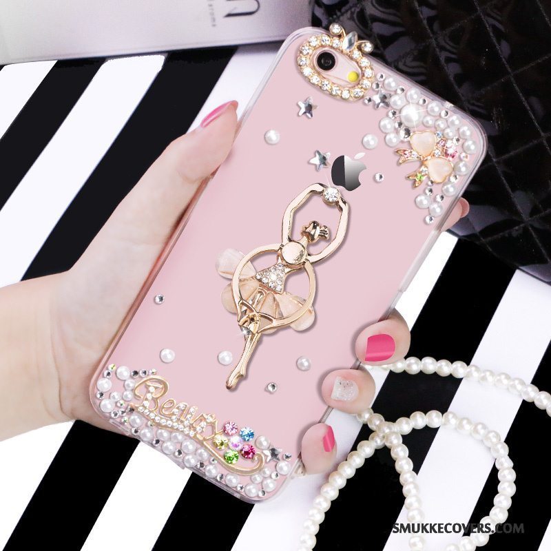 Etui iPhone 6/6s Plus Support Lyserød Gennemsigtig, Cover iPhone 6/6s Plus Strass Telefon