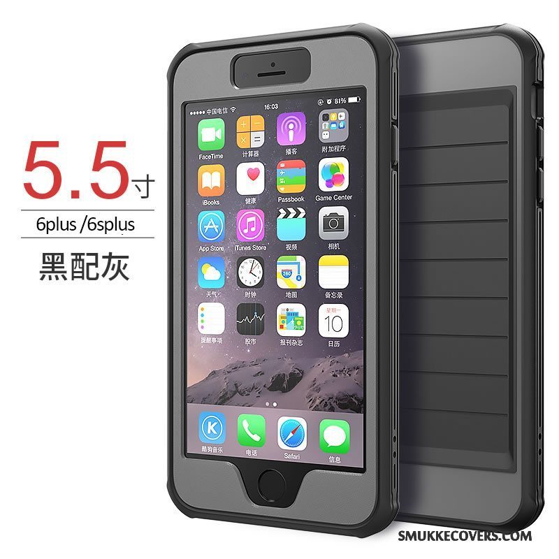 Etui iPhone 6/6s Plus Tasker Anti-fald Telefon, Cover iPhone 6/6s Plus Silikone Grå Dyb Farve