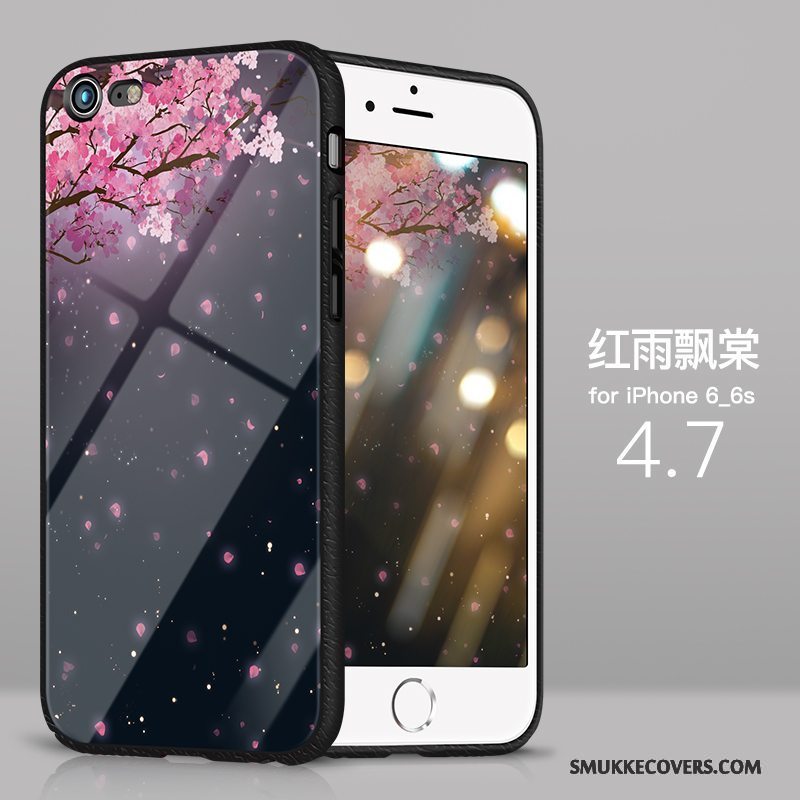 Etui iPhone 6/6s Plus Tasker Anti-fald Tynd, Cover iPhone 6/6s Plus Silikone Net Red Glas