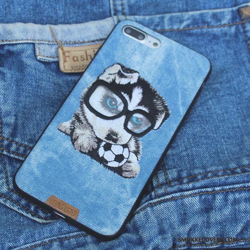 Etui iPhone 6/6s Plus Tasker Blå Telefon, Cover iPhone 6/6s Plus Silikone Denim Hund