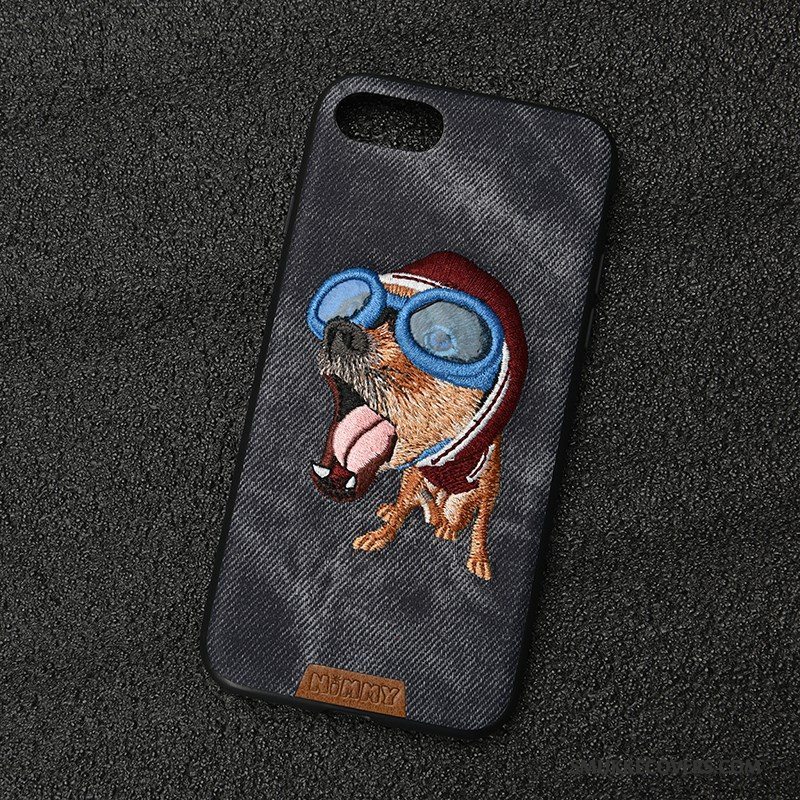 Etui iPhone 6/6s Plus Tasker Blå Telefon, Cover iPhone 6/6s Plus Silikone Denim Hund