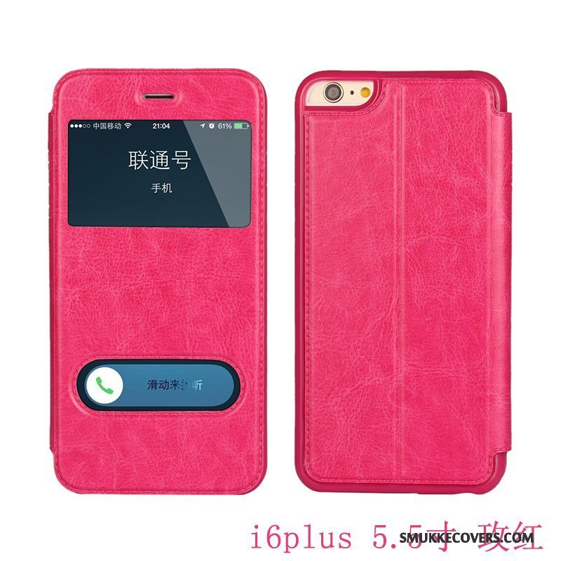 Etui iPhone 6/6s Plus Tasker Brun Rød, Cover iPhone 6/6s Plus Folio Telefonanti-fald