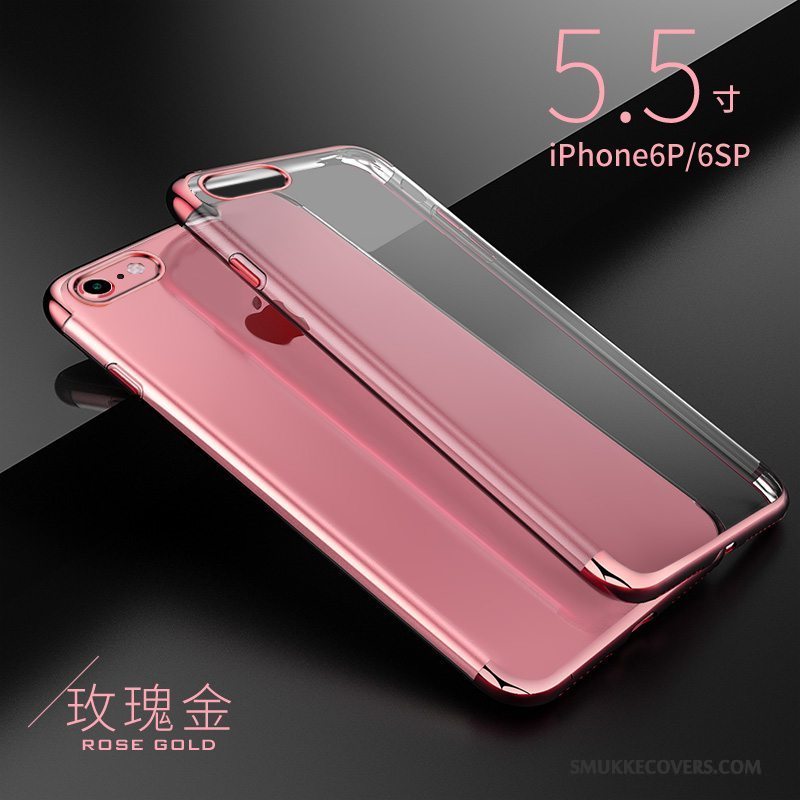 Etui iPhone 6/6s Plus Tasker Gennemsigtig Anti-fald, Cover iPhone 6/6s Plus Blød Sort Belægning