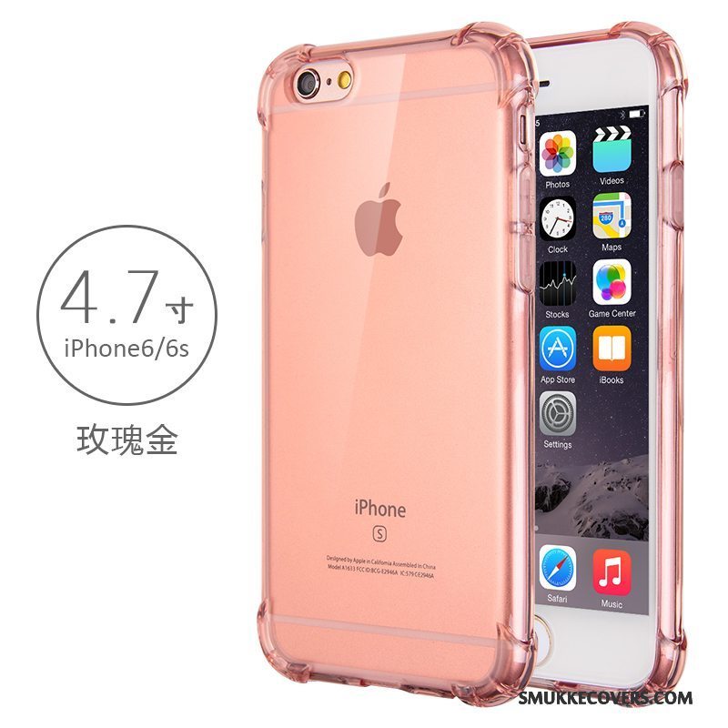 Etui iPhone 6/6s Silikone Telefongasbag, Cover iPhone 6/6s Blød Gennemsigtig Anti-fald