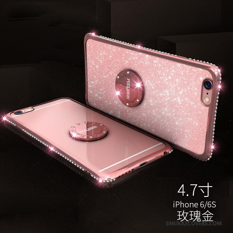 Etui iPhone 6/6s Strass Gennemsigtig Anti-fald, Cover iPhone 6/6s Silikone Spænde Ring