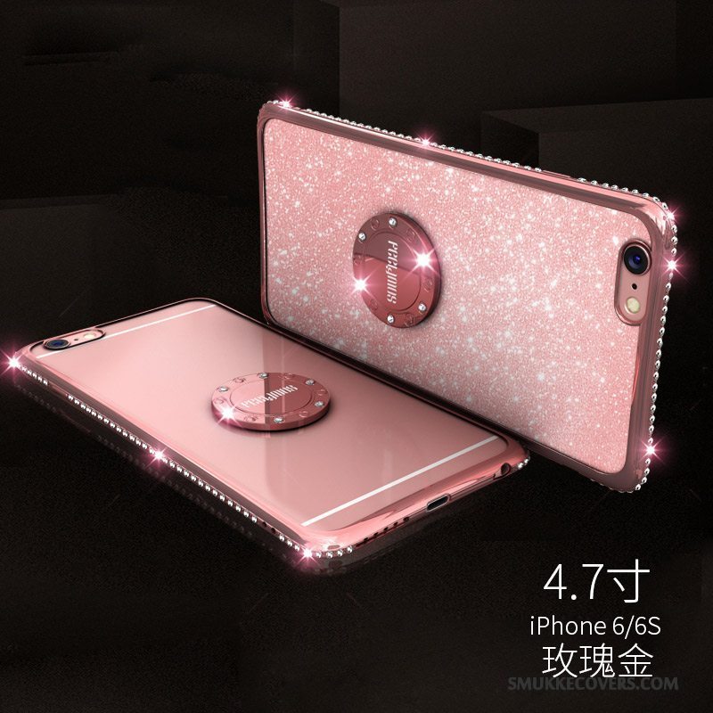 Etui iPhone 6/6s Strass Gennemsigtig Anti-fald, Cover iPhone 6/6s Silikone Spænde Ring