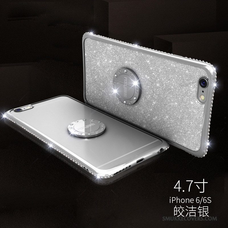 Etui iPhone 6/6s Strass Gennemsigtig Anti-fald, Cover iPhone 6/6s Silikone Spænde Ring