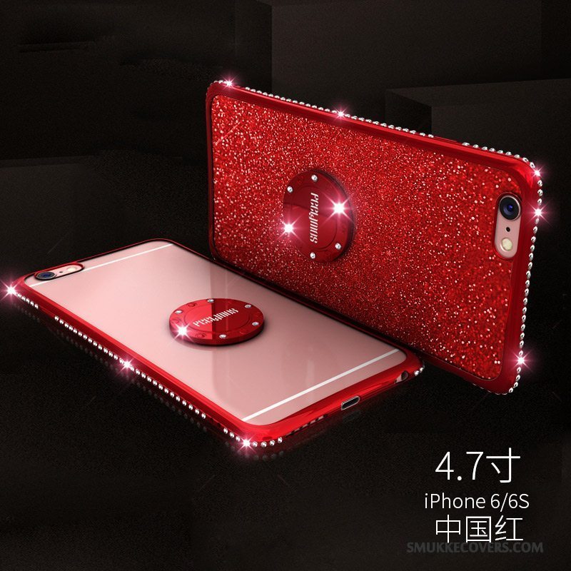 Etui iPhone 6/6s Strass Gennemsigtig Anti-fald, Cover iPhone 6/6s Silikone Spænde Ring
