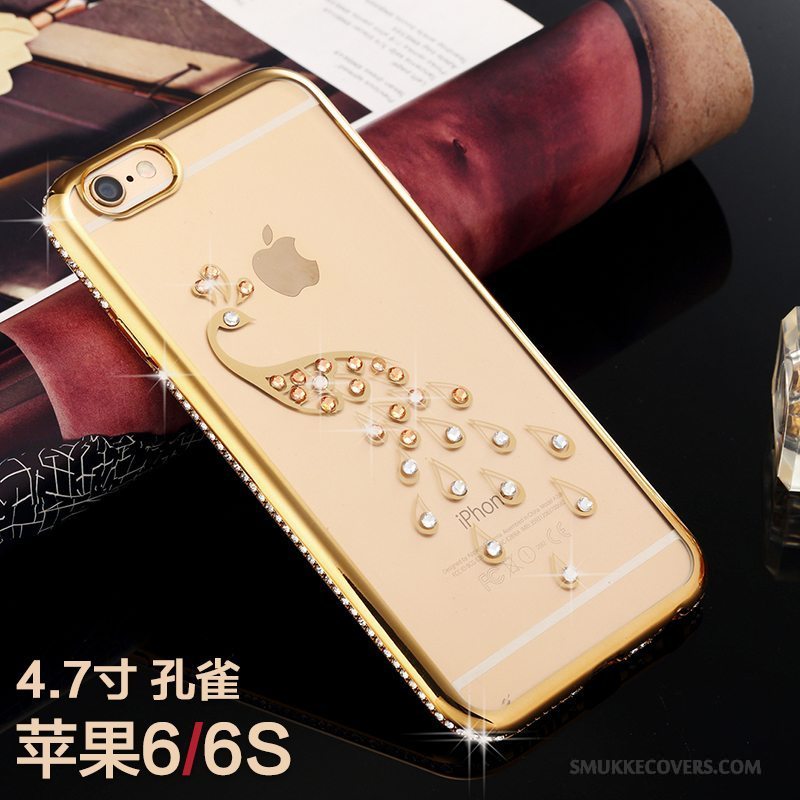 Etui iPhone 6/6s Strass Guld Trendy, Cover iPhone 6/6s Blød Hængende Ornamenter Telefon