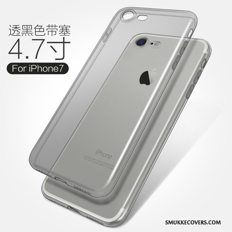 Etui iPhone 7 Beskyttelse Anti-fald Telefon, Cover iPhone 7 Blød Hvid Gennemsigtig