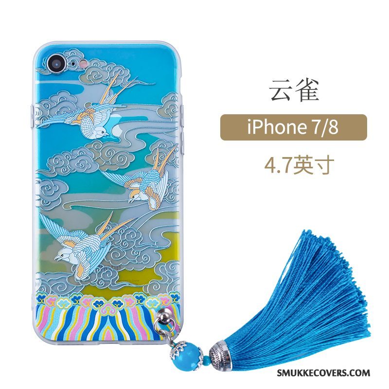 Etui iPhone 7 Beskyttelse Kunst Lilla, Cover iPhone 7 Kinesisk Stil Telefon