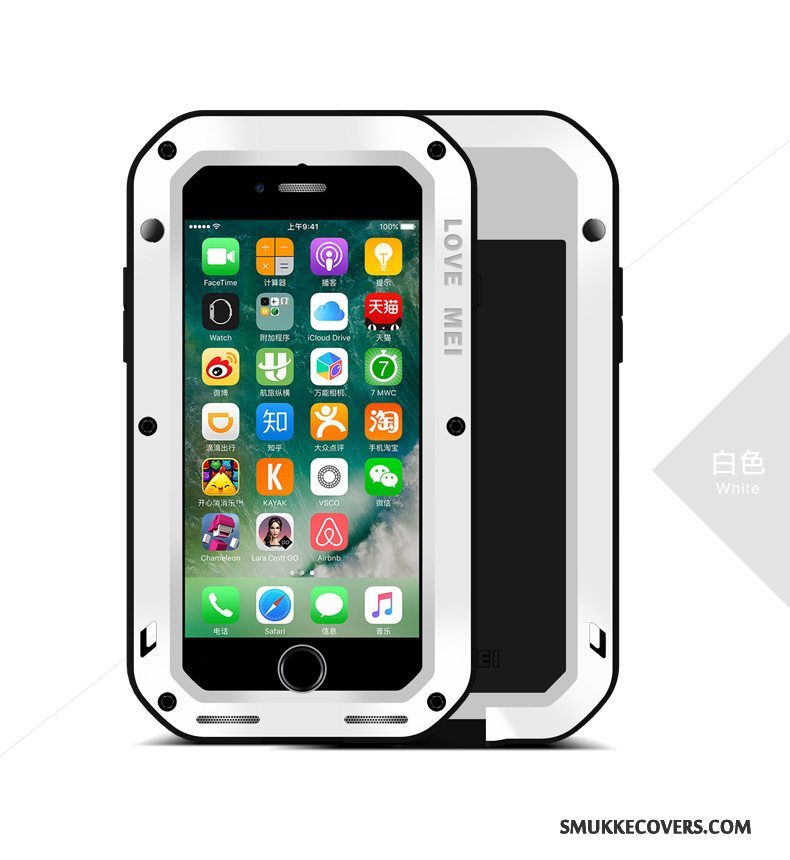 Etui iPhone 7 Beskyttelse Telefonudendørs, Cover iPhone 7 Metal Tre Forsvar Anti-fald
