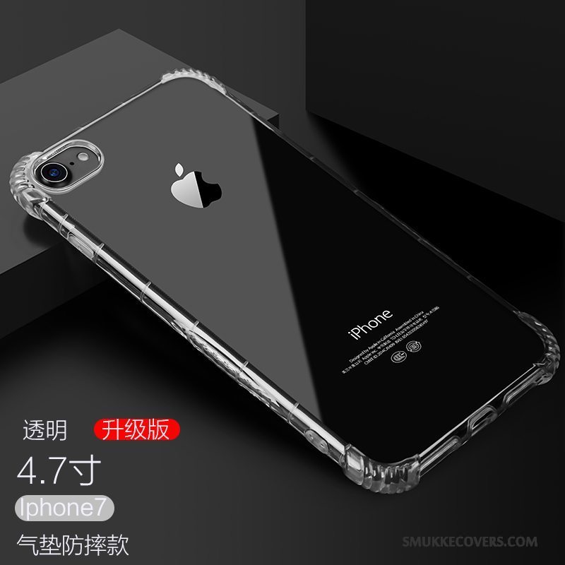 Etui iPhone 7 Blød Blå Telefon, Cover iPhone 7 Silikone Simple Gennemsigtig