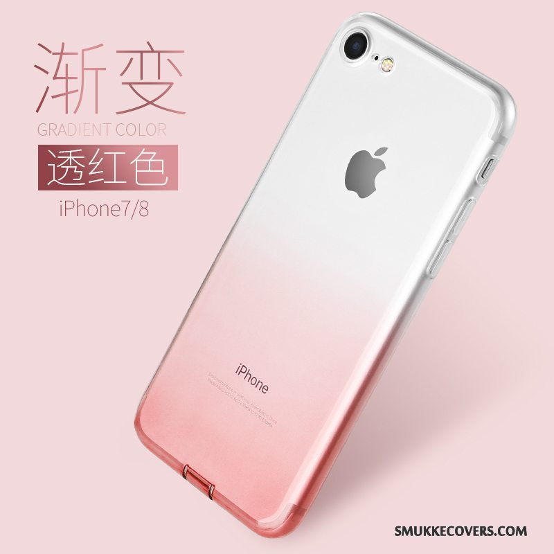 Etui iPhone 7 Farve Gennemsigtig Telefon, Cover iPhone 7 Blød Gradient Farve