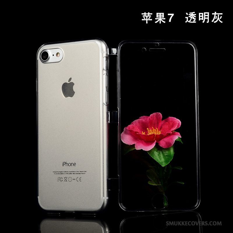 Etui iPhone 7 Folio Anti-fald Telefon, Cover iPhone 7 Silikone Blå Af Personlighed