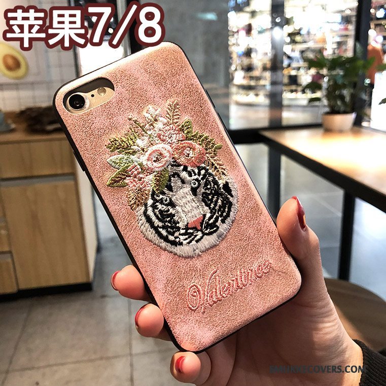 Etui iPhone 7 Kreativ Telefonpulver, Cover iPhone 7 Ny Broderi