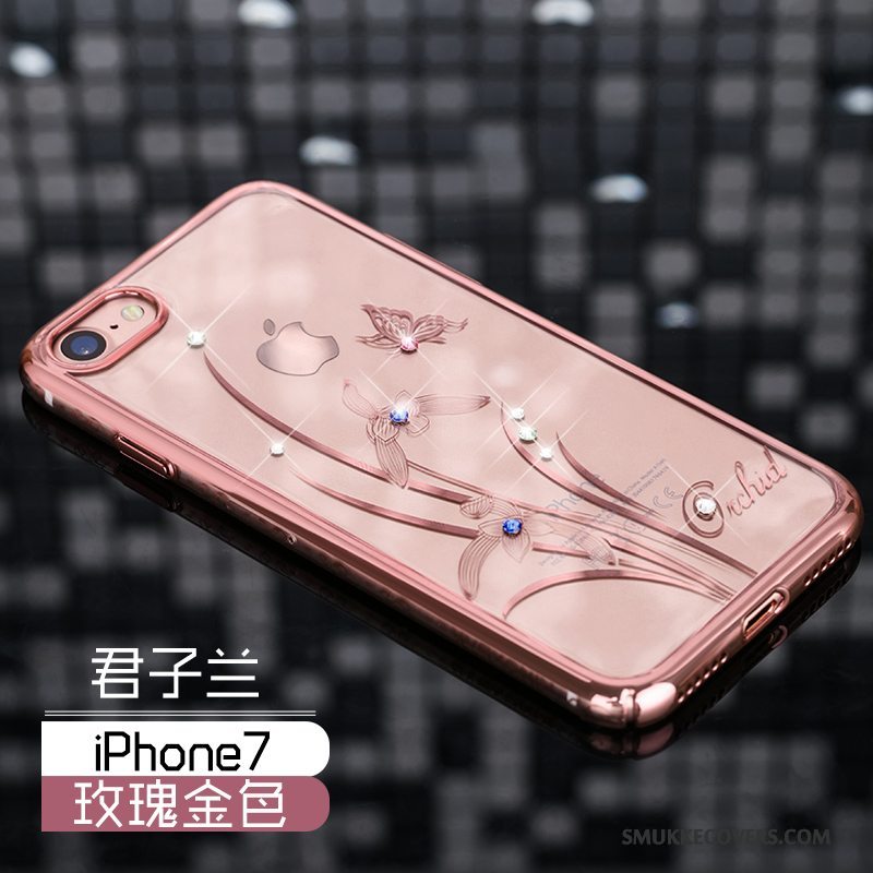 Etui iPhone 7 Luksus Tynd Anti-fald, Cover iPhone 7 Strass Telefonny