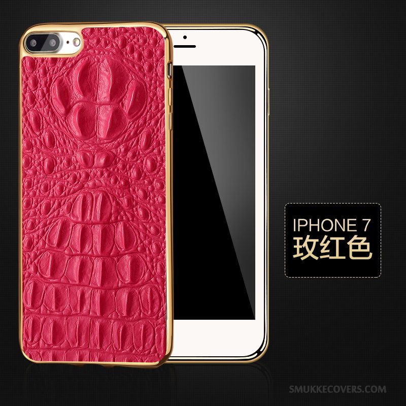 Etui iPhone 7 Læder Cow Sort, Cover iPhone 7 Beskyttelse Telefonbusiness