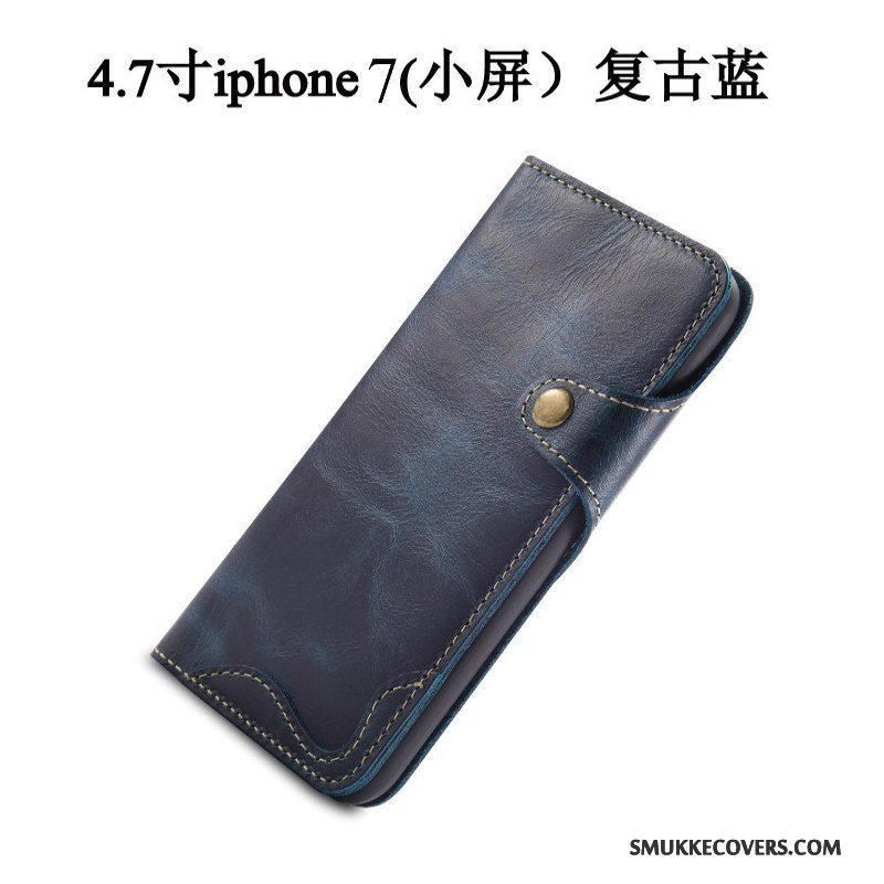 Etui iPhone 7 Læder Telefonanti-fald, Cover iPhone 7 Beskyttelse Brun