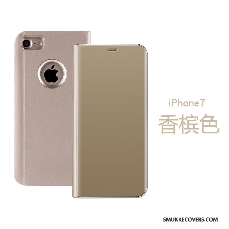 Etui iPhone 7 Læder Telefonspejl, Cover iPhone 7 Folio Dragon Tredimensionale